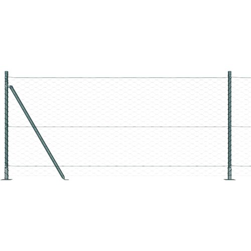 vidaXL Ogrodje s stebri Zelena 0.8 x 100 m Jeklo s PVC premazom, (5000095761) Cene