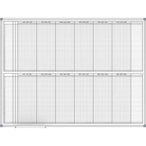 Maul Načrtovalna tabla, letni planer, prikaz 2 x 6 mesecev, širina 1200 mm