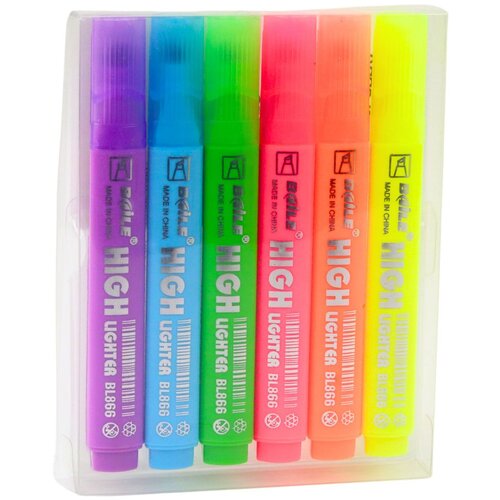 Highlighter set &amp;scaron;kolski ured &amp;scaron;areni neon 6 kom. Slike