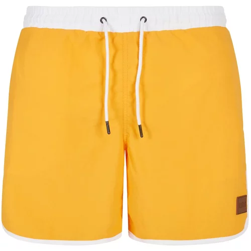 Urban Classics Kratke kopalne hlače 'Retro' zlato-rumena / bela