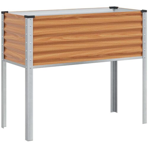  Vrtna saksija Svijetlosmeđa 100 x 45 x 90 cm Cinkani čelik Slike