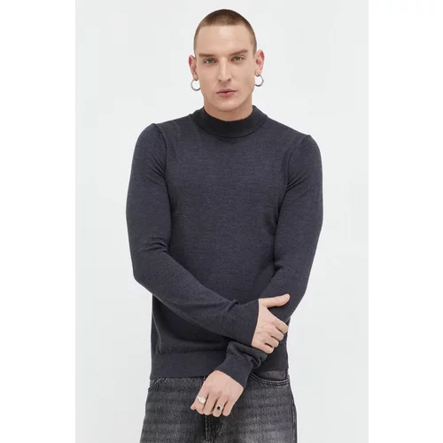 Hugo Vuneni pulover za muškarce, boja: siva, lagani