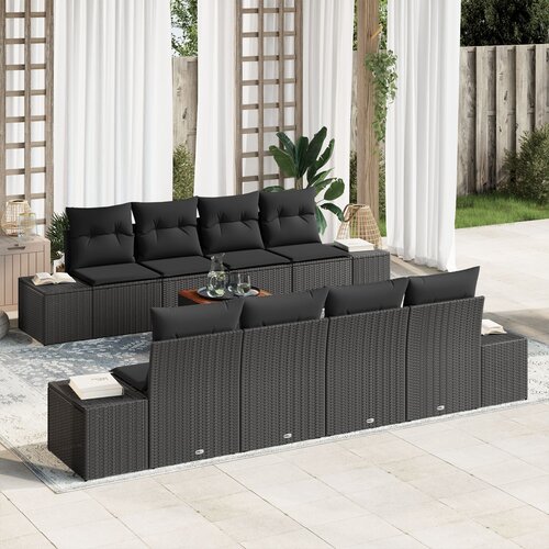 vidaXL Sjedeća garnitura za vrt 7 pcs Crna 55 x 55 x 37 cm Cene