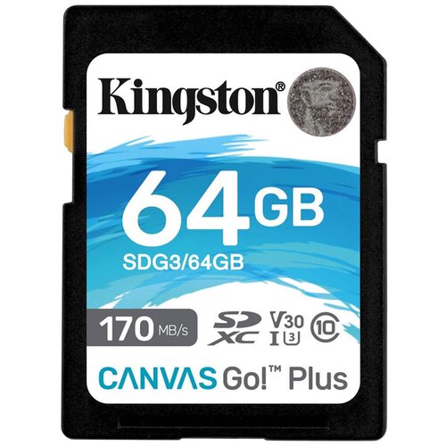 Kingston Spominska kartica Canvas GO Plus SDXC Class 10 UHS-I U3, 64 GB Slike