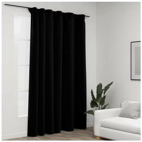  Zatemnitvene zavese z obešali videz platna črne 290x245 cm