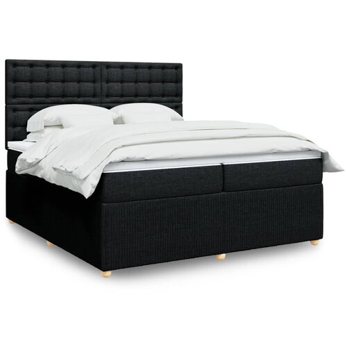 vidaXL Box spring postelja z vzmetnico črn 200x200 cm blago Cene