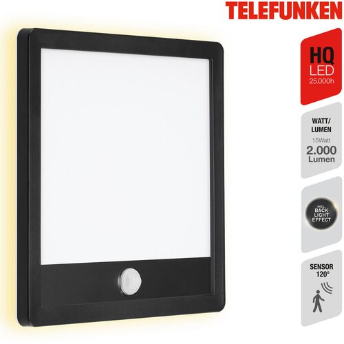 Lesnina XXXL Telefunken 313805TF-LED Spoljna svetiljka sa senzorom LED/15W/230V IP44 Slike