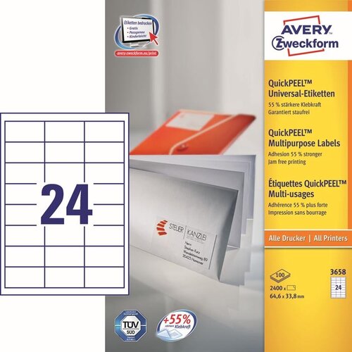  Etikete zweckform 3658 64,6x33,8mm ZWECKFORM Slike