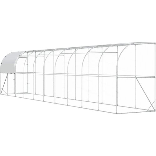  Kavez za piletinu uz zid Srebrna 1000 x 150 x 215 cm Slike