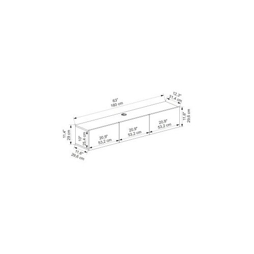 Hanah home TV komoda Denby, 160x29,6x31,4 cm, Crna Slike
