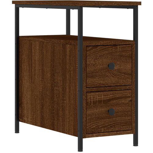 Maison Chic Nočna omarica - Nočna miza rjavi hrast 30x60x60 cm inženirski les, (21689805) Cene