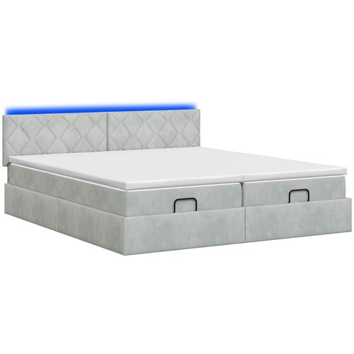  Krevet od pjene s madracem i LED-om Svjetlosiva 160 x 200 cm Slike