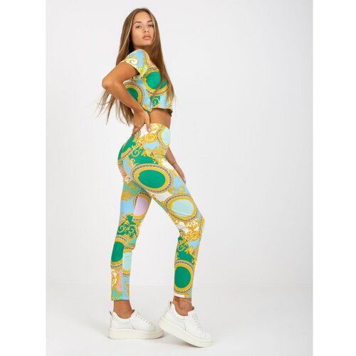 Fashion Hunters Green fitted casual set with leggings Slike