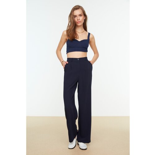 Trendyol Pants - Navy blue - Wide leg Cene