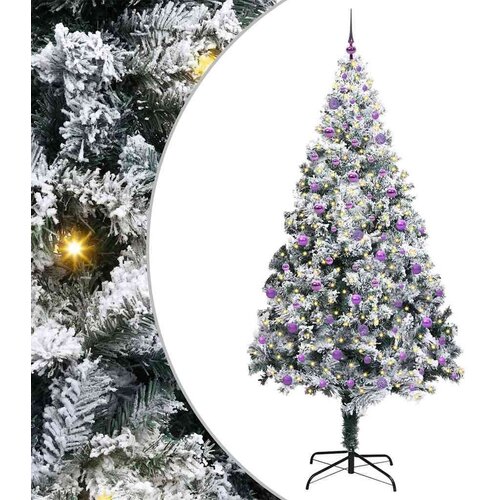 VidaXL Umjetno božićno drvce s 300 LED svjetlima Zelena 240 x 150 cm Slike