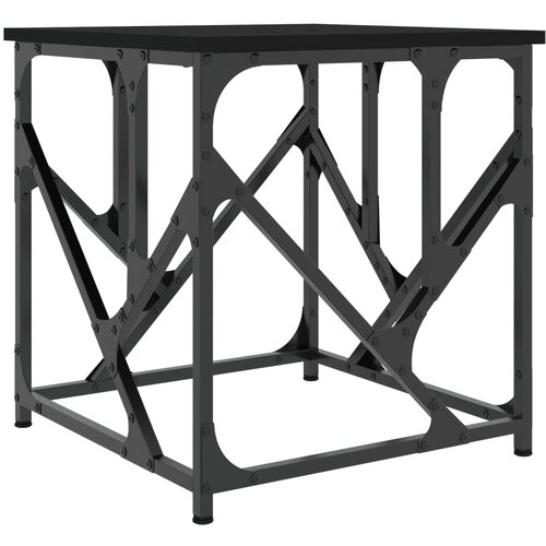 Maison Chic Klubska mizica - kavna mizica - Nizka mizica črna 45x45x47,5 cm inženirski les, (21753931) Cene