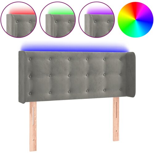 Maison Chic led posteljno vzglavje - vzglavna omarica - nočna omarica svetlo sivo 103x16x78/88 cm žamet, (21712541) Slike