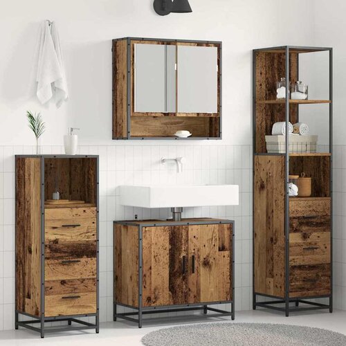  Set namje&scaron;taja za kupaonicu 4 kom. Staro drvo 65 x 33 x 60 cm Cijene