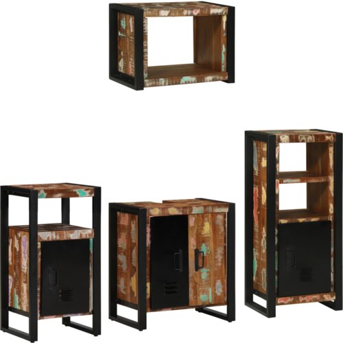 vidaXL Set namještaja za kupaonicu 4 pcs Čvrsto reciklirano drvo Cijene