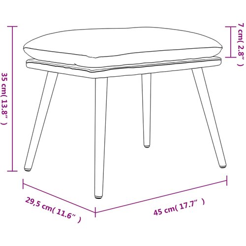  Tabure boja vina 45x29,5x35 cm od tkanine i umjetne kože Slike