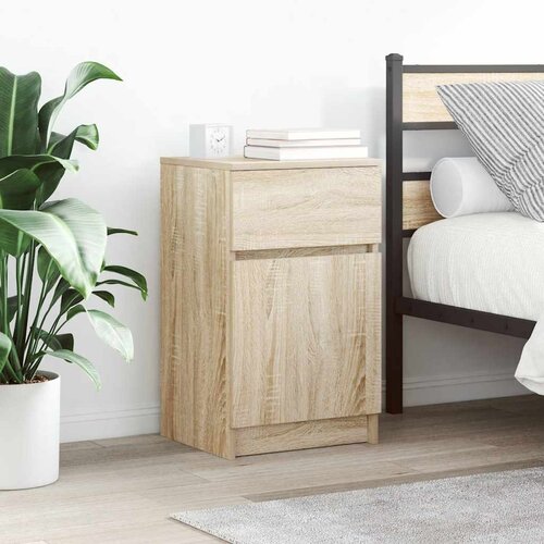 VidaXL Noćni ormarići 2 kom boja hrasta 39x35x65 cm konstruirano drvo Slike