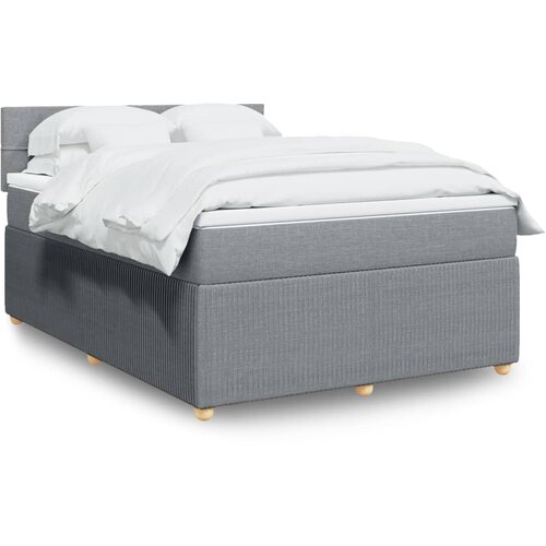 vidaXL Box spring postelja z vzmetnico svetlo siva 160x200 cm žamet Cene