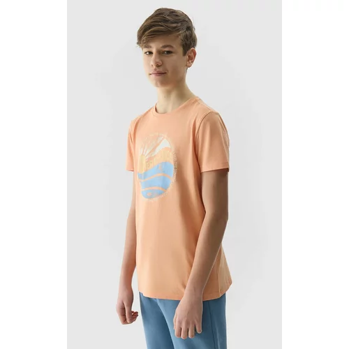 4f Boys' T-shirt in a regular fit with a print - coral