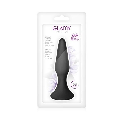  Silionski analni plug | Glamy First Black M Slike