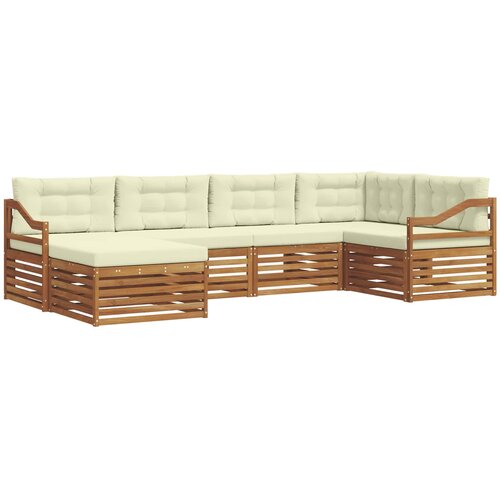  Set vanjskih sofa 6 kom. Prirodna i krem 325 x 166,5 x 73 cm Slike