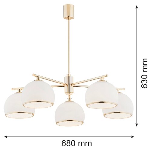  Argon 2088 - Luster na stalku MARBELLA 5xE27/15W/230V mesing Slike