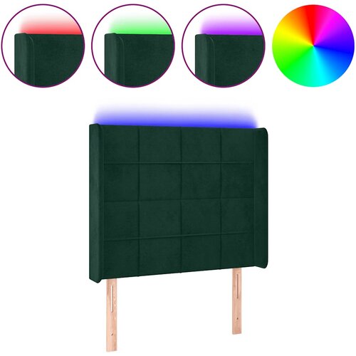  LED uzglavlje tamnozeleno 103x16x118/128 cm bar&amp;scaron;unasto Slike
