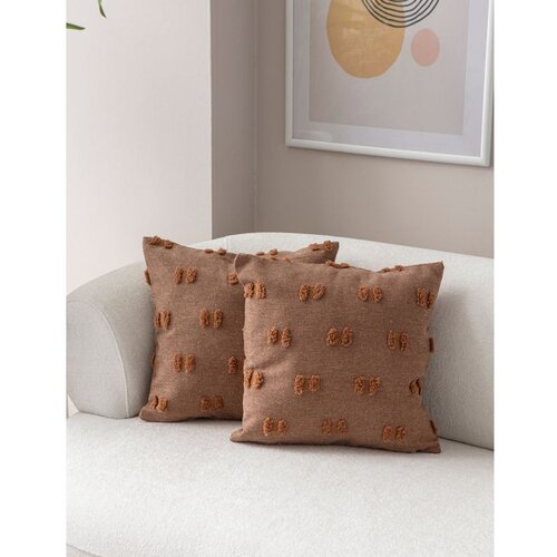 WALLXPERT tuffet - brown v3 brown cushion cover set (2 pieces) Cene