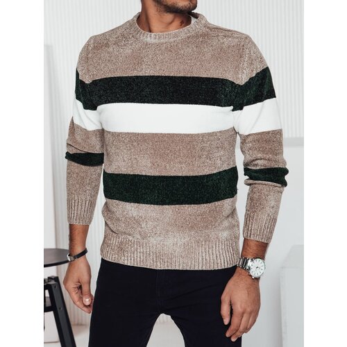 DStreet Sweter męski w paski brązowa Slike