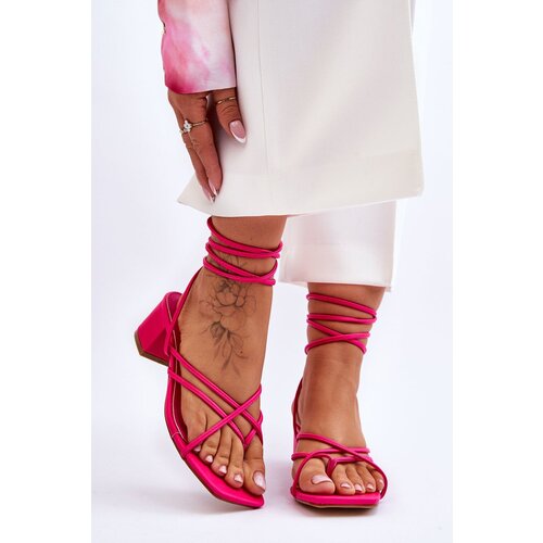 FG2 Tied Sandals With High Heels Pink Secret Love Slike