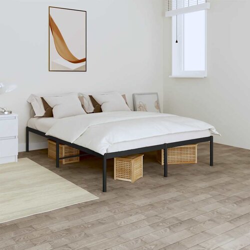 Metalni okvir za krevet crni 160x200 cm Slike