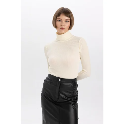 Defacto Fitted Turtleneck Ribbed Sweater