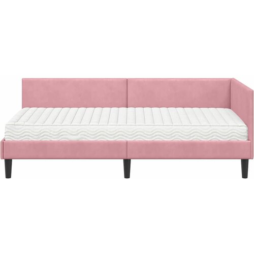  Kutni krevetni okvir s madracem 2 kom. Ružičasta 90 x 200 cm Slike