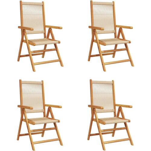 Maison Chic Nastavljivi vrtni stoli - Stol za vrt 4 kosi bež trden akacijev les JS109, (21878344) Slike