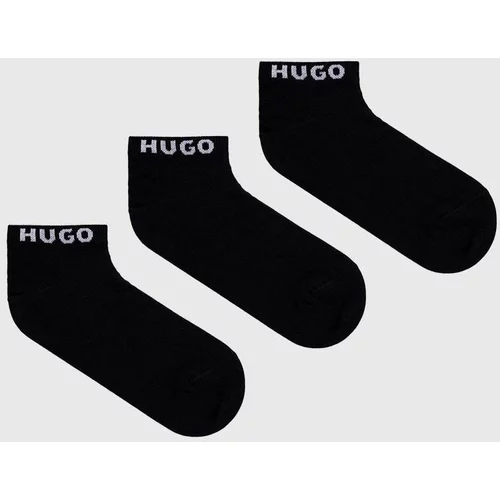 Hugo Čarape 3-pack za muškarce, boja: crna