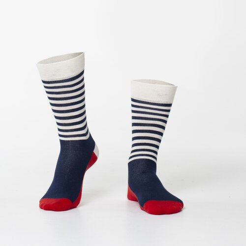 Fasardi Men&amp;#039;s navy blue striped socks Slike