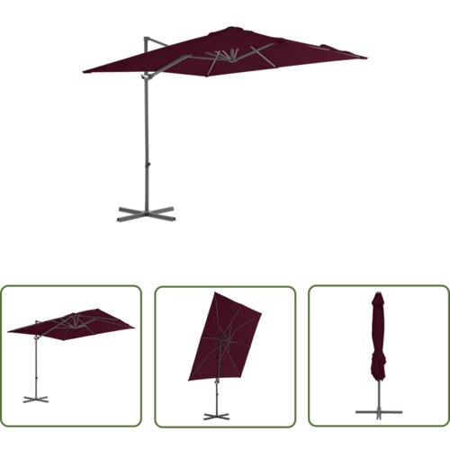  The Living Store Vrtni senčnik z jeklenim drogom bordo rdeč 250x250 cm - Previsni Senčnik, (21742976) Slike