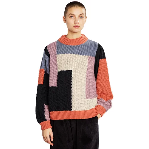 DEDICATED Sweater Knitted Rutbo Blocks Multi Berry