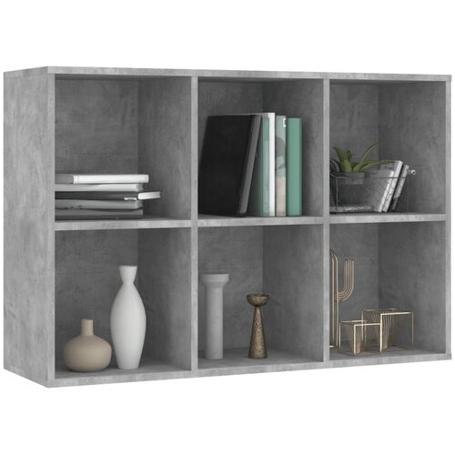  za knjige / komoda siva boja betona 66x30x98 cm iverica Slike