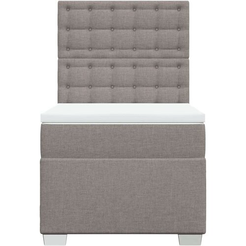 VidaXL Krevet s oprugama i madracem smeđesivi 80x200 cm od tkanine Slike