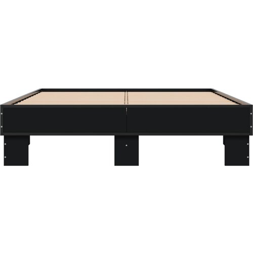  Okvir kreveta crni 140 x 200 cm od konstruiranog drva i metala Slike