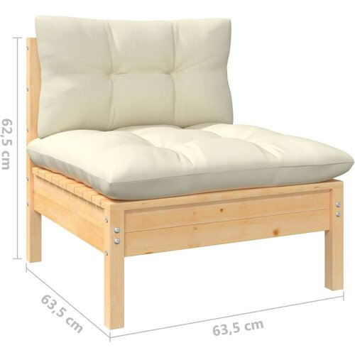  10-dijelna vrtna garnitura od masivne borovine s krem jastucima Slike