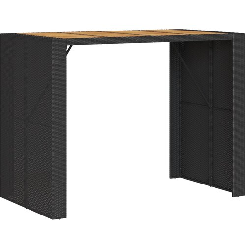 vidaXL vrtna miza z akacijevo ploščo črna 145x80x110 cm pe ratan, (21207428) Cene