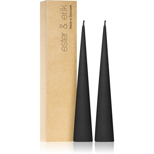 ester & erik cone candles raw black (no. 75) ukrasna svijeća 2x25 cm Cijene
