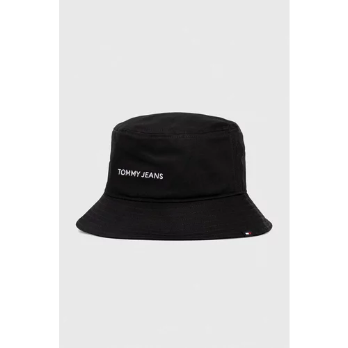 Tommy Jeans Bombažni klobuk črna barva