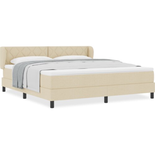 Box Spring Krevet s Madracem Krem 180x200 cm Tkanina Slike